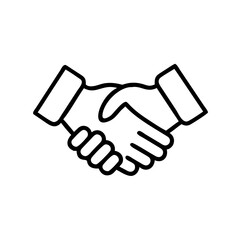 Naklejka premium Handshake symbolizing agreement and partnership concept of icon 