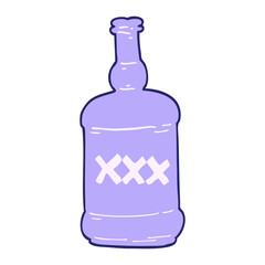 cartoon doodle spirits bottle in bright neon color