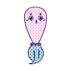 comic book style cartoon of a paint brush in bright neon color