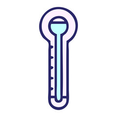 cute cartoon of a glass thermometer in bright neon color
