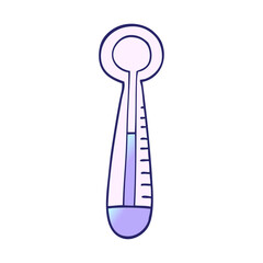 cartoon doodle medical thermometer in bright neon color