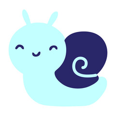 cute cartoon snail in bright neon color