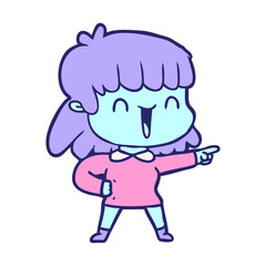 cartoon woman in bright neon color