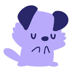 crying puppy in bright neon color