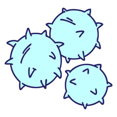 cartoon of spiked conkers waiting to be opened in bright neon color