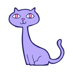 cartoon cat in bright neon color