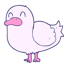 cartoon duck in bright neon color