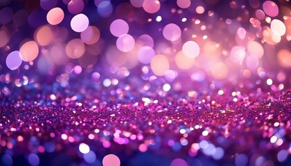 vibrant pink and purple bokeh lights with sequins background