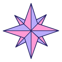 Fototapeta premium tattoo in traditional style of a star in bright neon color
