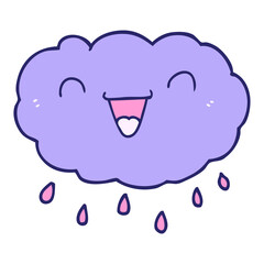 Naklejka premium happy cartoon cloud in bright neon color