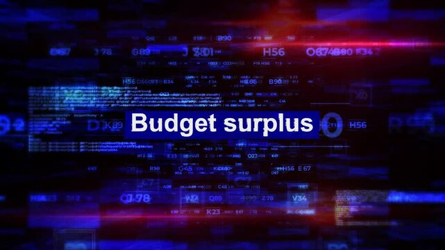 Budget surplus Words in economics HiTech Backgrounds