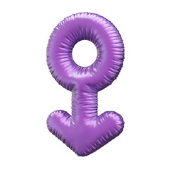 Metallic Balloon Arrow in Gradient Color Design Isolated on White Background