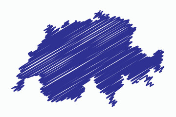 Naklejka premium Vector graphic artwork suitable for print and web containing flat detailed map of SWITZERLAND