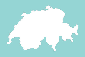 Vector graphic artwork suitable for print and web containing flat detailed map of SWITZERLAND