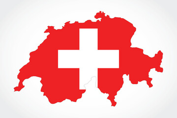 Fototapeta premium Vector graphic artwork suitable for print and web containing flat detailed map of SWITZERLAND