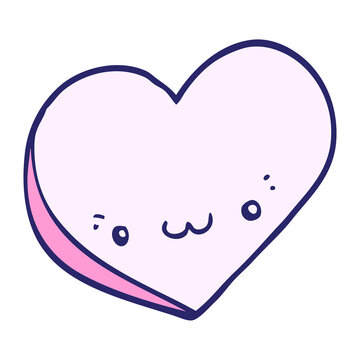 Naklejki cartoon love heart with face in bright neon color