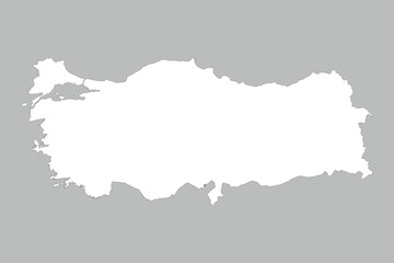 Vector graphic artwork suitable for print and web containing flat detailed map of TURKEY
