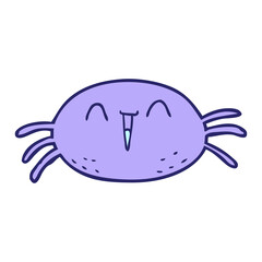 cartoon halloween spider in bright neon color