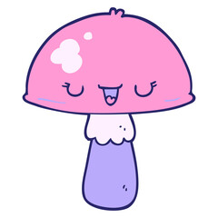 cartoon mushroom in bright neon color
