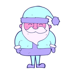 cartoon santa claus in bright neon color