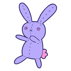 cartoon toy rabbit in bright neon color