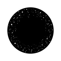 Scattering of stars in a circle, round frame of stars