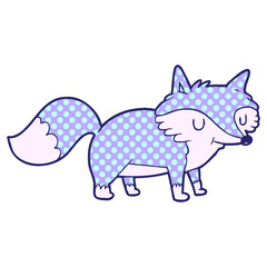 cartoon fox in bright neon color