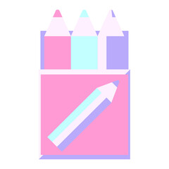 pack of coloring pencils graphic vector illustration icon in bright neon color