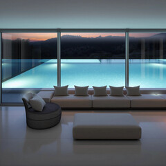 Fototapeta na wymiar swimming pool in the morning