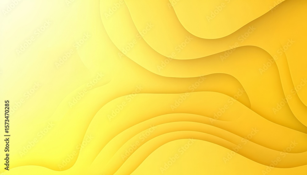 Poster elegant abstract background with soft yellow to lemon gradient in a wavy monochromatic design