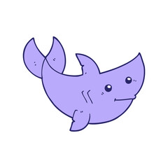 cartoon shark in bright neon color