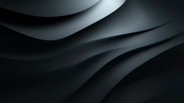 Smooth, dark waves create an abstract background, providing a sophisticated and elegant design with a touch of mystery and depth, suitable for various creative projects