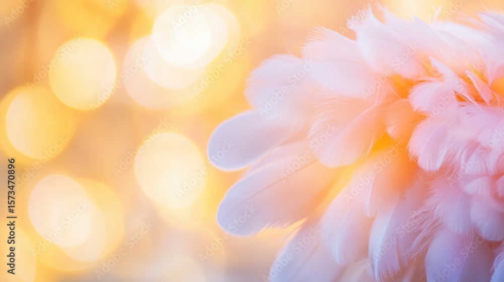 Aufkleber soft pastel feathers shimmer in warm light creating a serene atmosphere
