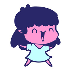 cartoon woman in bright neon color
