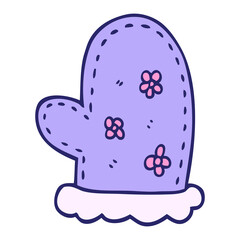 cartoon doodle oven mitts in bright neon color