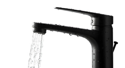 Obraz premium Tap black faucet isolated on white background.