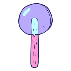 cartoon lollipop in bright neon color
