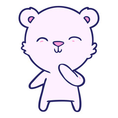 polar bear cartoon in bright neon color