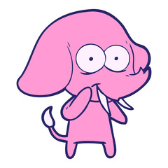 Naklejka premium happy cartoon elephant in bright neon color