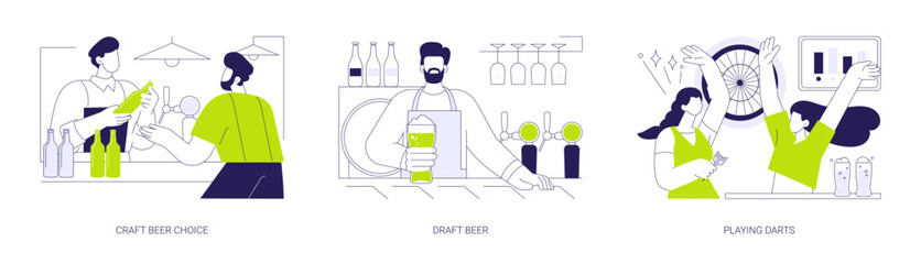 In a pub isolated cartoon vector illustrations se