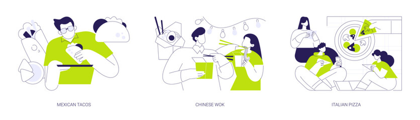 Street food isolated cartoon vector illustrations se