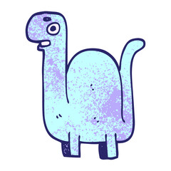 cartoon doodle prehistoric dinosaur in bright neon color