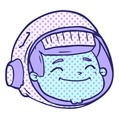 cartoon astronaut face in bright neon color