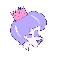 cartoon princess in bright neon color