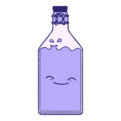 cartoon old water bottle in bright neon color