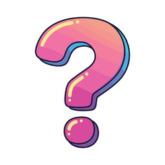 Colorful gradient question mark with shiny finish &ndash; stock vector in colorful flat style