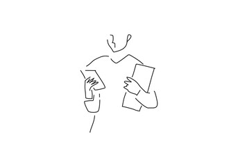 A modern person using a smartphone for digital communication, browsing the internet, and interacting with smart technology.