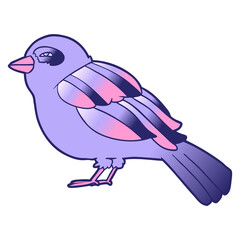 cartoon bird in bright neon color