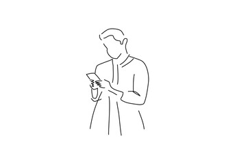 A modern person using a smartphone for digital communication, browsing the internet, and interacting with smart technology.