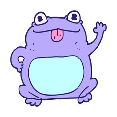 cartoon frog in bright neon color